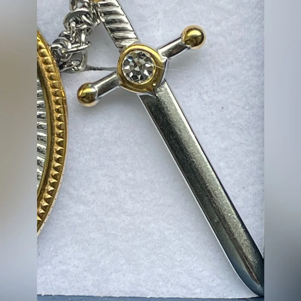 NEW Saint St. Michael Pendant Archangel Pendant Necklace Sword Cross Medal